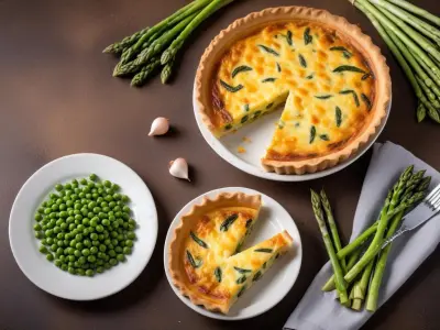 Quiche printanière aux asperges et petits pois