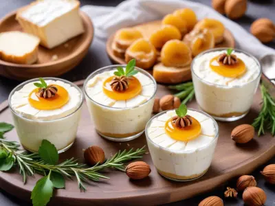 Verrines de Chèvre Frais, Miel et Noisettes