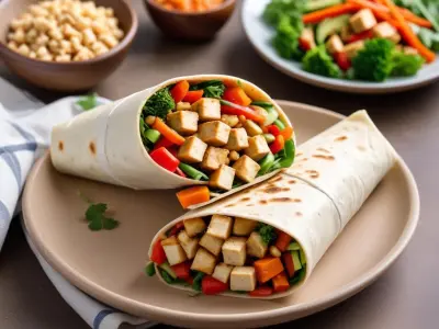 Wrap au Tofu Mariné et Légumes Croquants