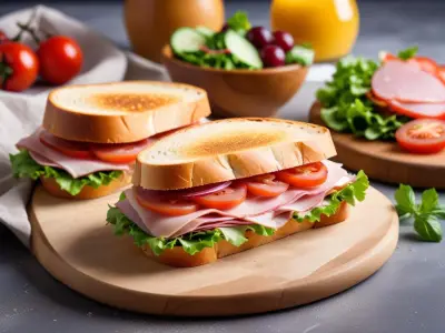 Sandwich Rustique au Jambon de Pays et Salade Fraîche