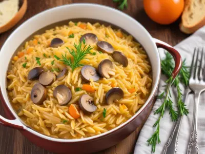 One Pot Orzo Crémeux aux Champignons