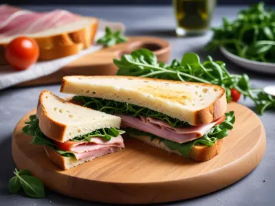Sandwich Italien au Jambon Cru, Roquette et Parmesan