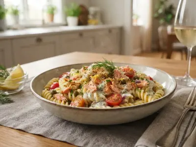 Fusilli à la truite fumée et crème de citron