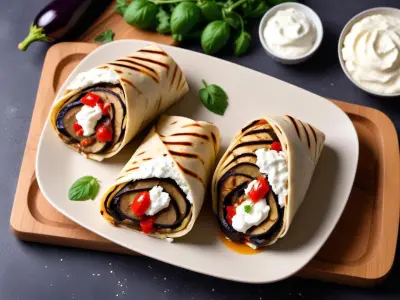Wrap aux Aubergines Grillées et Ricotta