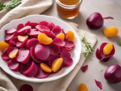 Pétales de betterave confits au miel de thym