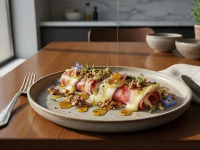 Involtini de Parme à la Raclette Fumée, Noix et Miel de Truffe