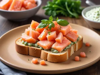 Tartare de saumon sur toast croustillant