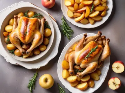 Poulet rôti aux herbes de Provence et pommes de terre grenailles