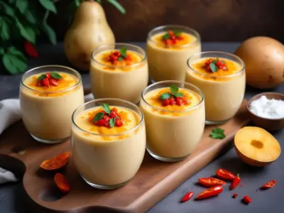 Verrines de Patate Douce Rôtie au Lait de Coco et Piment Doux