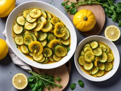 Courgettes marinées au citron et origan