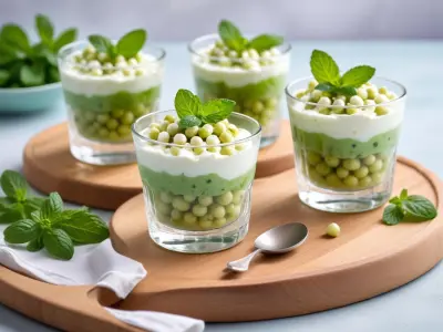 Verrines de Petits Pois, Menthe et Ricotta