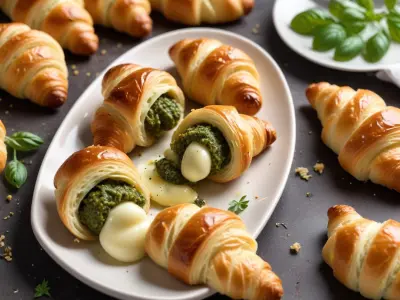 Mini croissants au pesto et mozzarella