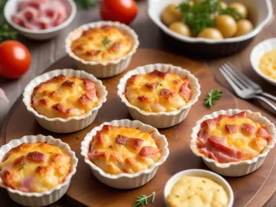 Mini-gratins de poireaux et jambon