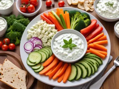 Tzatziki et légumes croquants
