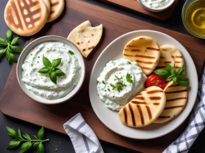 Tzatziki maison et pain pita grillé