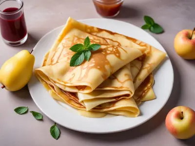 Crêpes à la farine de sarrasin avec compote de pommes