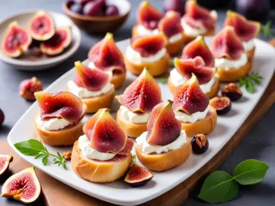 Bouchées Figues Fraîches, Jambon Cru et Chèvre Frais
