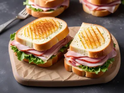 Sandwich Gourmand au Jambon de Pays, Fromage Frais et Concombre