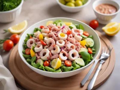Salade tiède de poulpe aux premiers légumes et condiment citronné
