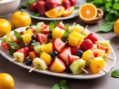 Brochettes Estivales de Fruits Frais Mentholées