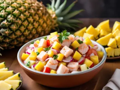 Ceviche de poisson mariné à l'ananas