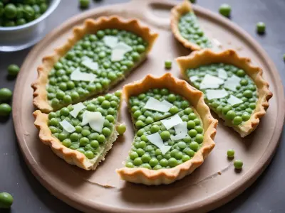 Tartelette aux fèves, petits pois et pecorino