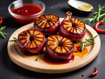 Oignons rouges grillés au balsamique