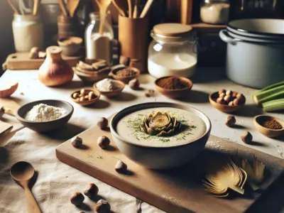 Velouté de topinambour et noisettes