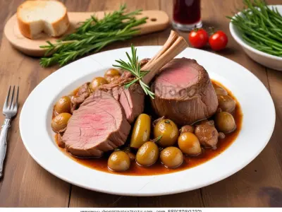 Gigot d'agneau rôti à l'ail et au romarin