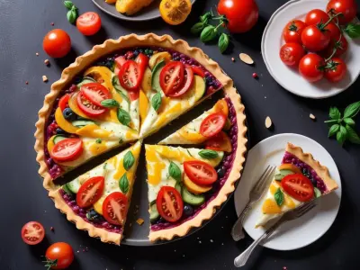 Tarte fine aux légumes d'été et fromage frais