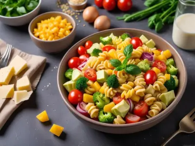 Salade de pâtes aux légumes frais