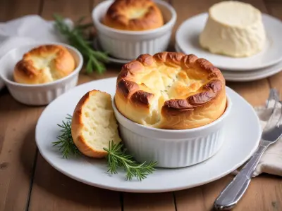 Soufflé au fromage de chèvre et ciboulette