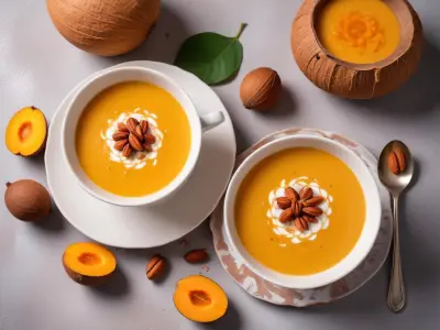 Velouté de potiron au lait de coco et éclats de noisettes