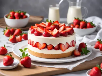 Charlotte aux fraises et mousse de yaourt