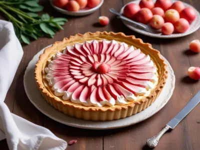 Tarte à la rhubarbe meringuée