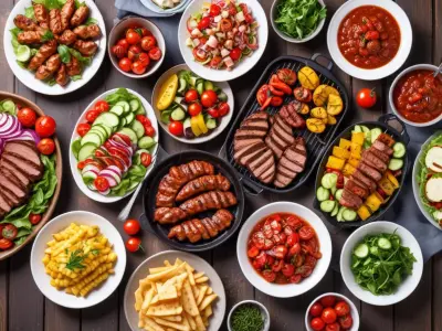 Barbecue d'Été : Grillades Variées et Salades Fraîches
