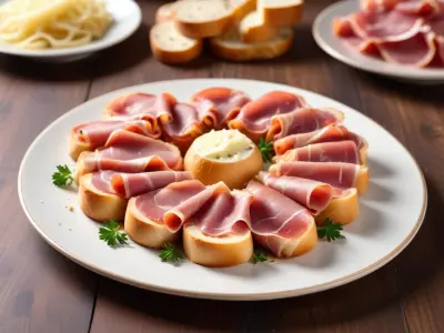 Roulés Apéritifs Jambon, Champignons et Parmesan