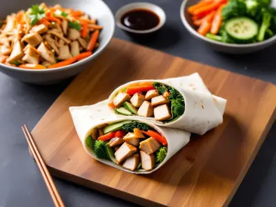Wrap au Poulet Teriyaki et Légumes Sautés