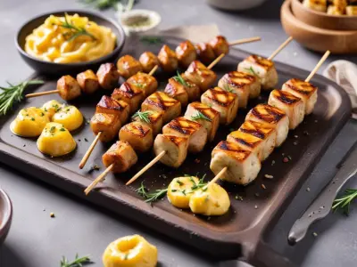 Brochettes de Maïs Grillé et Beurre à l'Ail