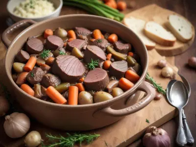 Bœuf bourguignon revisité aux légumes nouveaux