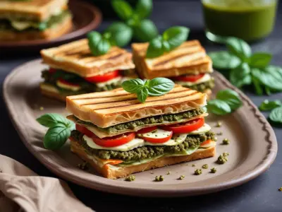 Millefeuille de légumes grillés et pesto de basilic