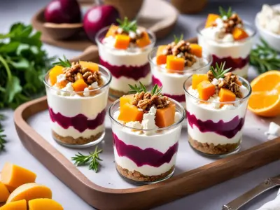 Verrines de Betterave, Chèvre Frais et Noix
