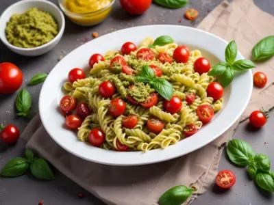 Salade de Pâtes estivale au Pesto et Tomates Cerises