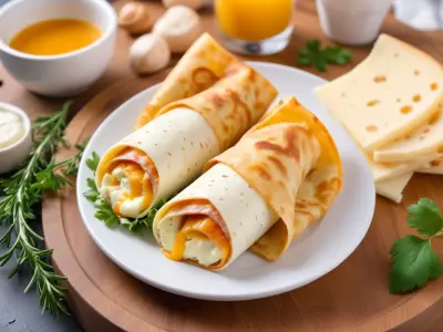 Wrap aux Œufs Brouillés et Fromage Fondu