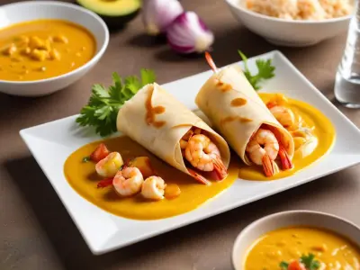 Wrap aux Crevettes, Mangue et Sauce Curry