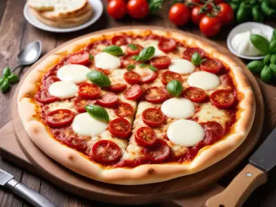Pizza Chorizo Tomates Confites et Mozzarella