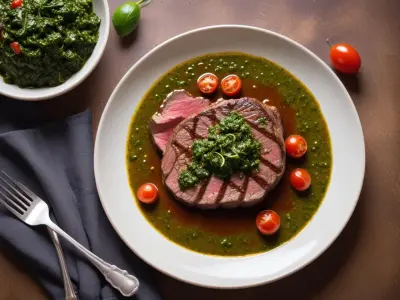 Entrecôte grillée sauce chimichurri