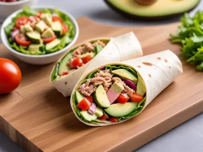 Wrap au thon, avocat et salade