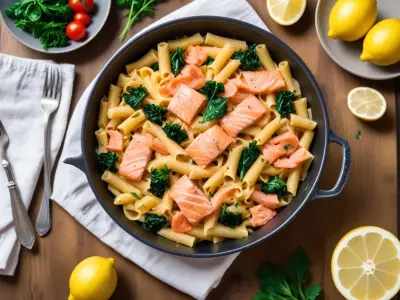 One Pot Pasta au Saumon, Épinards et Citron