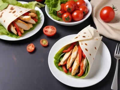 Wraps aux Poivrons Grillés et Poulet